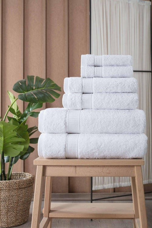 Luxury Turkish Cotton Bath Towel Set of 6 — Soft Absorbent Hotel-Grade Towels