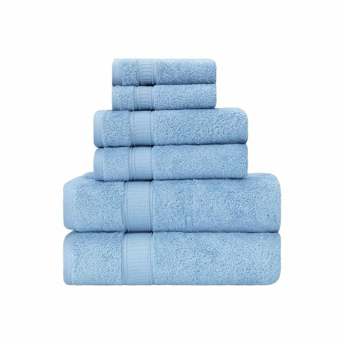 Luxury Turkish Cotton Bath Towel Set of 6 — Soft Absorbent Hotel-Grade Towels