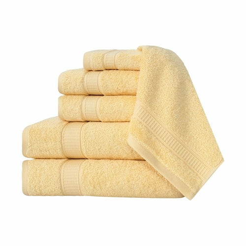 Luxury Turkish Cotton Bath Towel Set of 6 — Soft Absorbent Hotel-Grade Towels