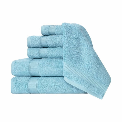 Luxury Turkish Cotton Bath Towel Set of 6 — Soft Absorbent Hotel-Grade Towels