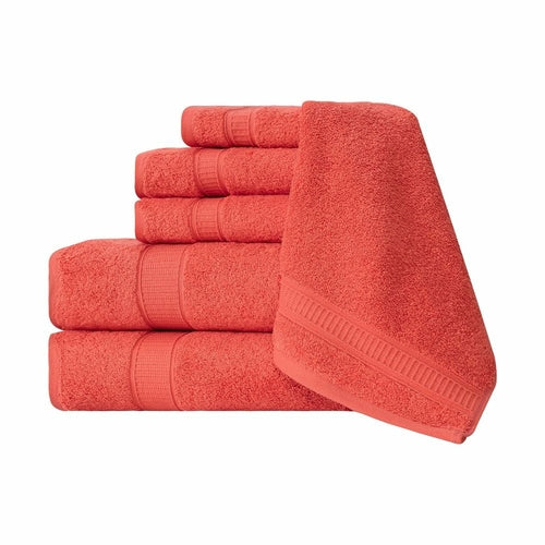 Luxury Turkish Cotton Bath Towel Set of 6 — Soft Absorbent Hotel-Grade Towels