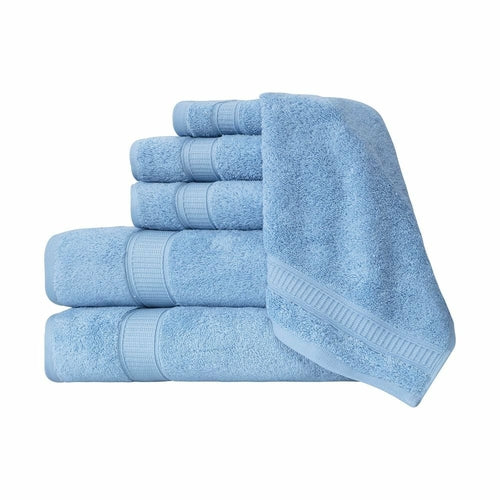Luxury Turkish Cotton Bath Towel Set of 6 — Soft Absorbent Hotel-Grade Towels