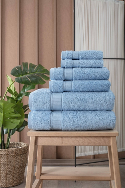 Luxury Turkish Cotton Bath Towel Set of 6 — Soft Absorbent Hotel-Grade Towels