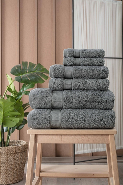 Luxury Turkish Cotton Bath Towel Set of 6 — Soft Absorbent Hotel-Grade Towels