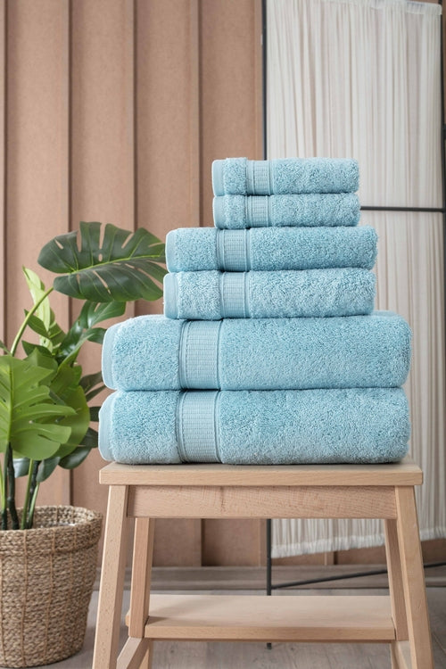 Luxury Turkish Cotton Bath Towel Set of 6 — Soft Absorbent Hotel-Grade Towels