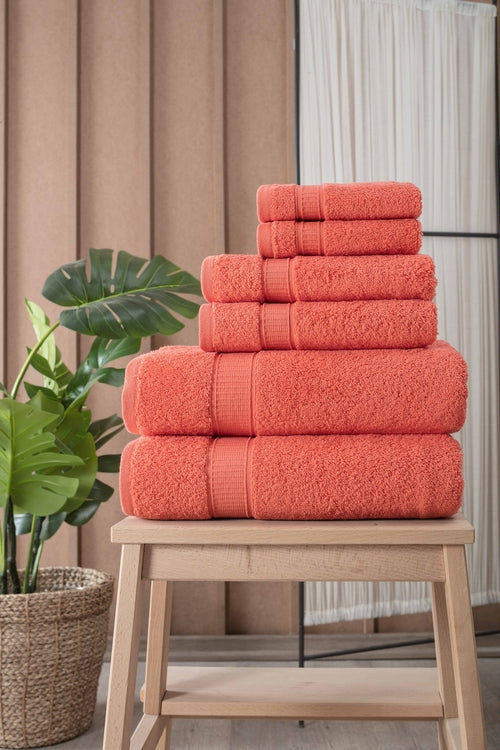 Luxury Turkish Cotton Bath Towel Set of 6 — Soft Absorbent Hotel-Grade Towels